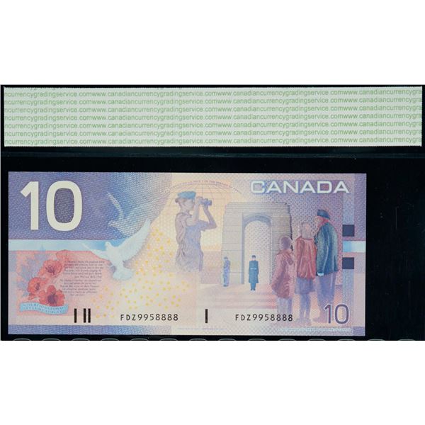 Banknote Lot - 2001 $10;  Includes various signatures, prefixes and grades.  All 4 notes CCGS Choice