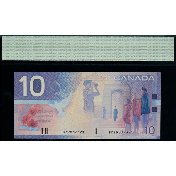 Banknote Lot - 2001-2005 $10;  Includes various signatures, prefixes and grades.  All 3 notes CCGS C