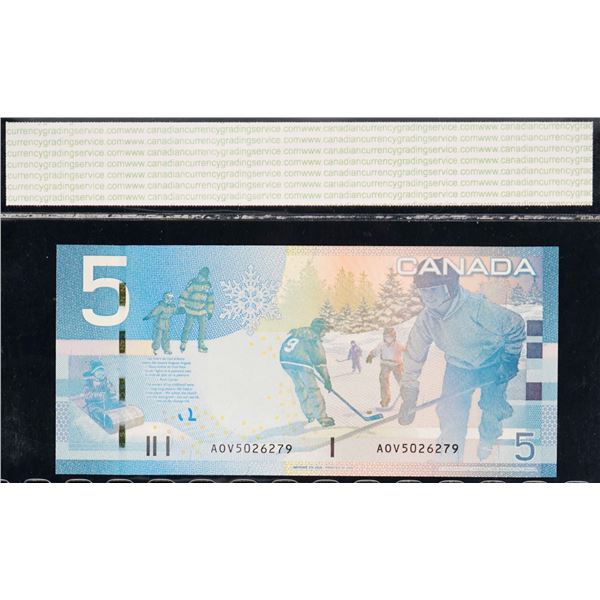 Banknote Lot - 2002-2006 $5;  Includes various signatures, prefixes and grades.  All 7 notes CCGS Ch