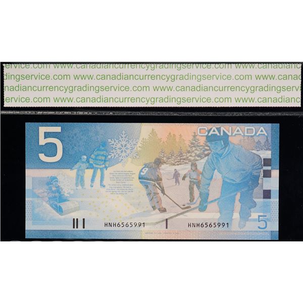 2002 $5 BC-62aA-i # HNH6565991 "6.4M - 6.58M" CCGS Superb Gem Uncirculated-66