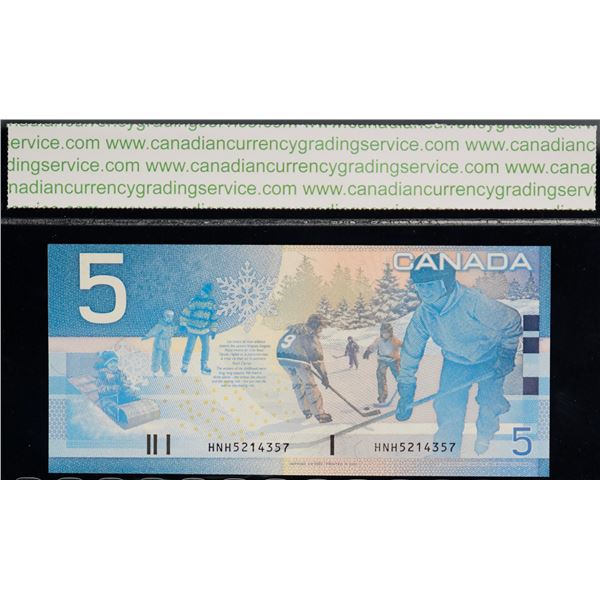 2002 $5 BC-62aA-i #HNH5214357 "5.2M - 5.6M" CCGS Superb Gem Uncirculated-67