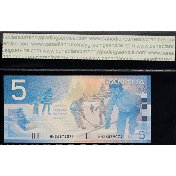2002 $5 BC-62bA "HNZ6879074 "6.86M - 6.94M" CCGS Choice Uncirculated-64