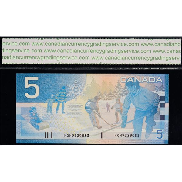2002 $5 BC-62bA #HOH9229083 "9.2 M- 9.4M" CCGS Superb Gem Uncirculated-66