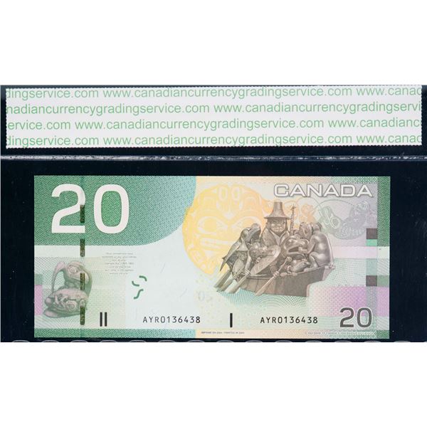 Banknote Lot -2004 $20;  Includes various signatures, prefixes and grades.  Both notes CCGS Choice U