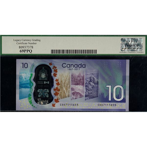 2017 $10 BC-75 #CDD7111655 Legacy Splendid Gem Uncirculated-69PPQ "Commemorative"