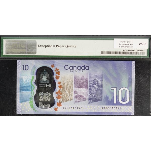 2017 $10 BC-75 #CDB5316192-6193 PMG Superb Gem Uncirculated-67EPQ.  Lot of 2 consecutive notes