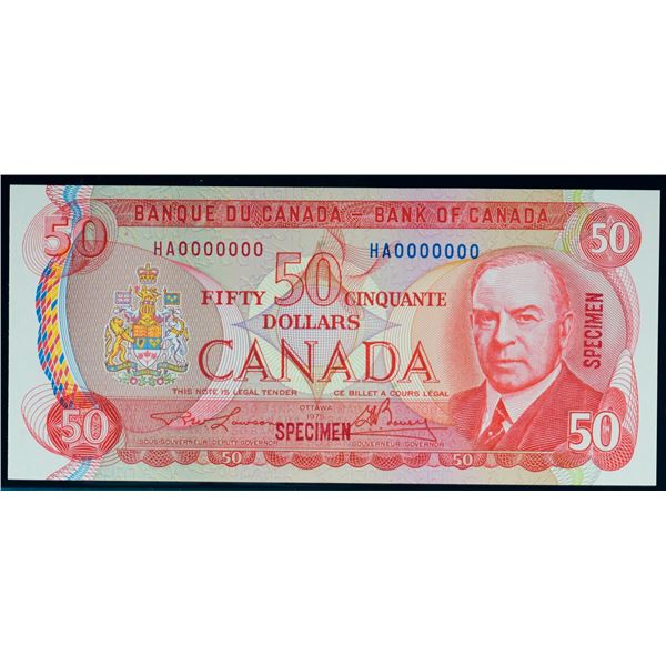SPECIMEN; 1975 $50 #HA0000000 BC-51aS Uncirculated or better