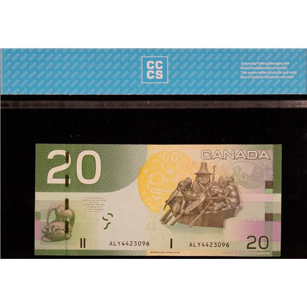 Error; 2007 $20 #ALY4423096 CCCS Very Fine-20 - Missing Hologram