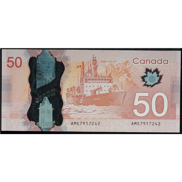 Error; 2012 $50 BC-72a #AME7917242 VF-EF "Red pimple on forehead"