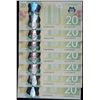 Image 1 : Radar Notes;  2012 $20 Two-Digit issues #BIJ6444446, #FVW4422244, #FYN4494944, #FWW7787877, #FIU7778