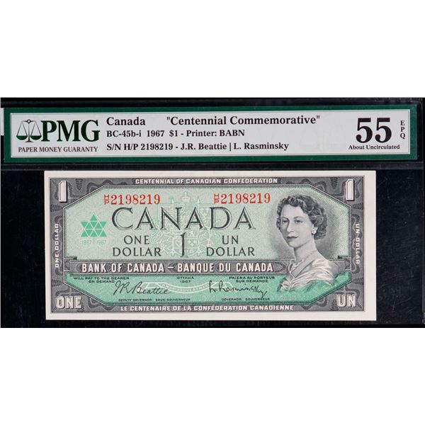 Repeater; 1967 $1 BC-45b-i #H/P2198219 PMG Choice About Uncirculated-55EPQ