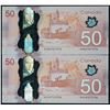 Image 1 : Repeater Note;  2012 $50 #AHW6767676 & Two-Digit Radar #AHV6333336.  Lot of 2 notes VF to EF averag.