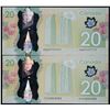 Image 1 : Repeater Notes;  2012 $20 #FWH7171717 & #FSS3838383.  Lot of 2 notes VF to EF