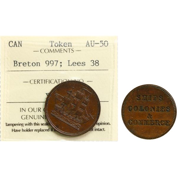 Lees-38, Br:997 ICCS AU50 with traces of red.