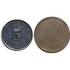 Image 2 : Tokens;  Lot of 2 military canteen tokens, includes CEF WWI 5th Can. Batt’n Canteen One Fra