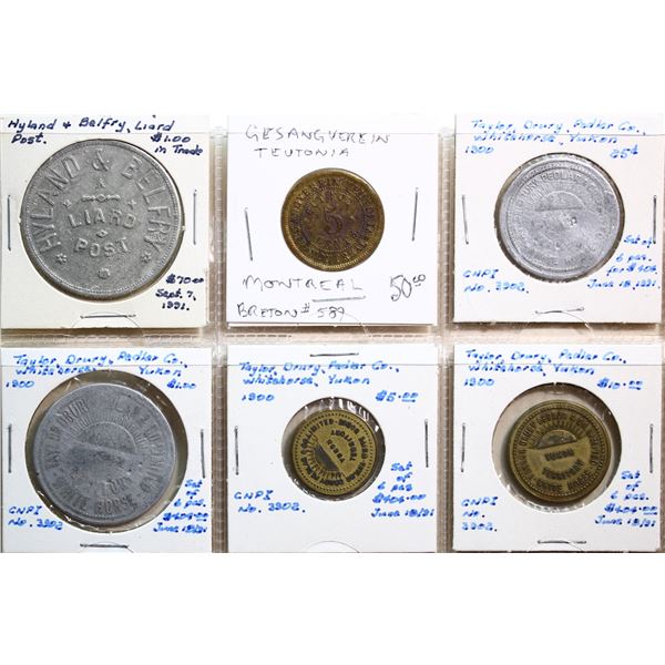 Advertising Tokens;  Taylor Drury Pedlar & Co. Limited - Whitehorse, Yukon issues(8), Hyland, Balfy 