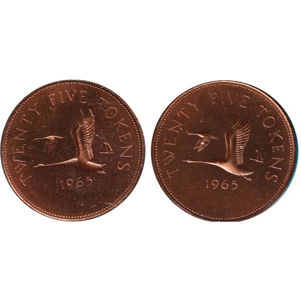 RCM Test Token;  TT-25.4 Copper Round w/3 Canada Geese 25¢ CCCS MS65.  Holder mis-identified.