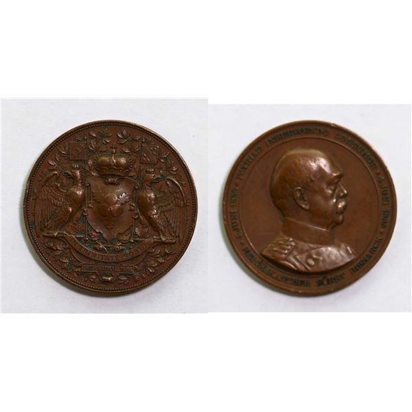 Medal;  Germany Reichschancellor Bismark, Death 1885 Copper Medal.