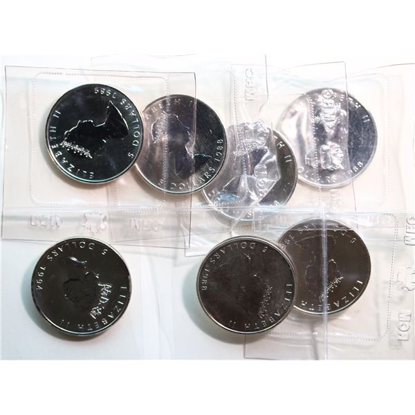 SML; 1996 Silver maple Leaf.   Lot of 5 pieces housed in original RCM packaging.