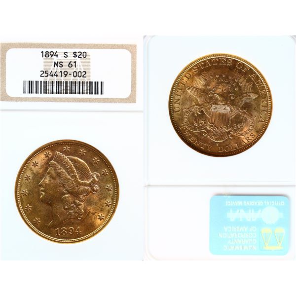 USA; 1894 $20 NGC MS61