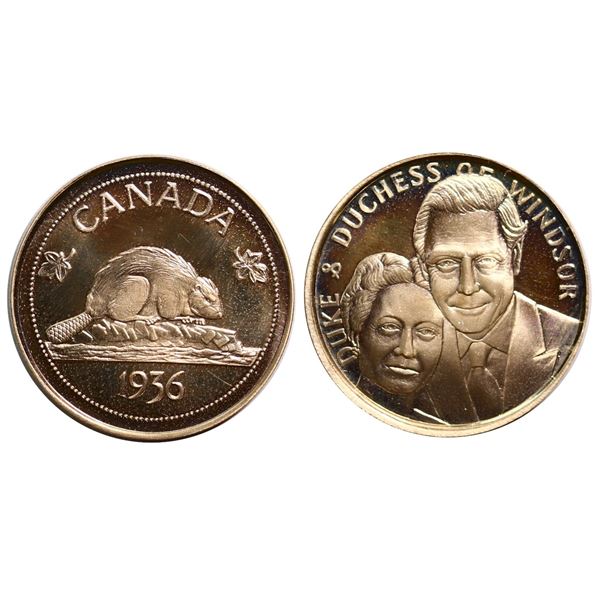 Fantasy Gold coin from Richard Lobel series struck circa 1984, Duke and Duchess of Windsor, Edward V