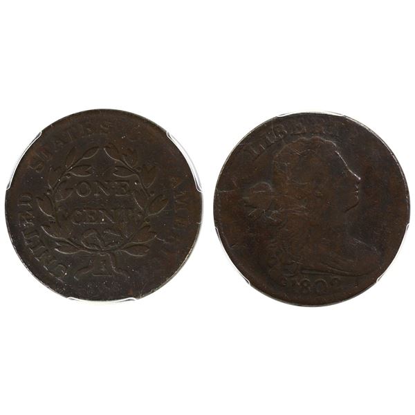 USA; 1802 1¢ "No Stems" PCGS VG10