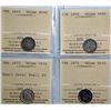Image 1 : USA; 1835  small date - small 5c Half dime  ICCS VF30, 1844 1/2 dime ICCS EF40, 1850 1/2 dime ICCS V