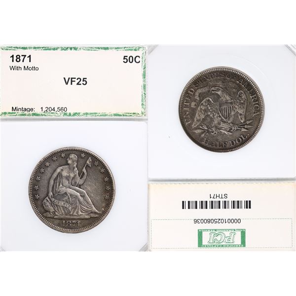 USA; 1871 50¢ PCI VF25