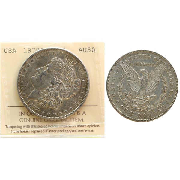 USA; 1878-S $1 ICCS AU50