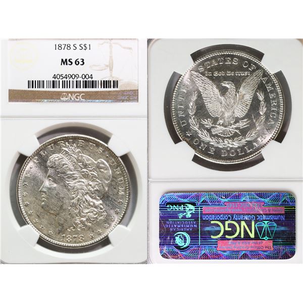 USA; 1878-S $1 NGC MS63