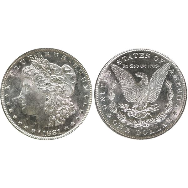 USA; 1881-S $1 PCGS MS64 Fully brilliant