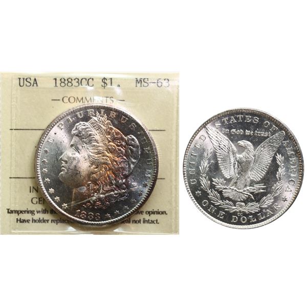 USA; 1883-CC $1 ICCS MS63