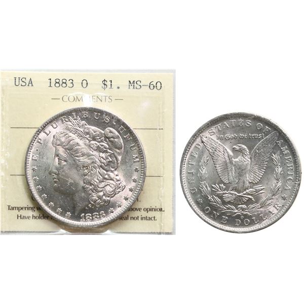 USA; 1883-O $1 ICCS MS60