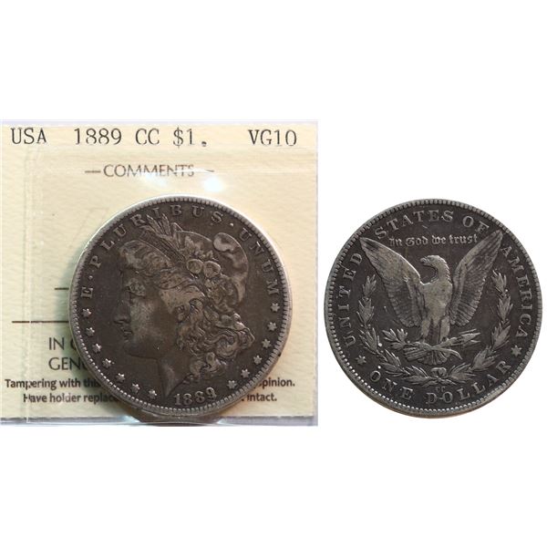 USA; 1889 CC $1 ICCS VG10