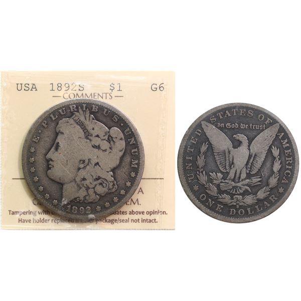 USA; 1892-S $1 ICCS G6