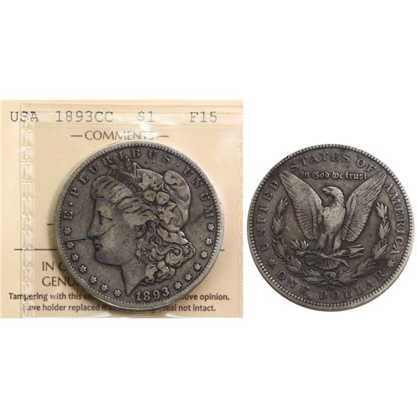 USA; 1893-CC $1 ICCS F15