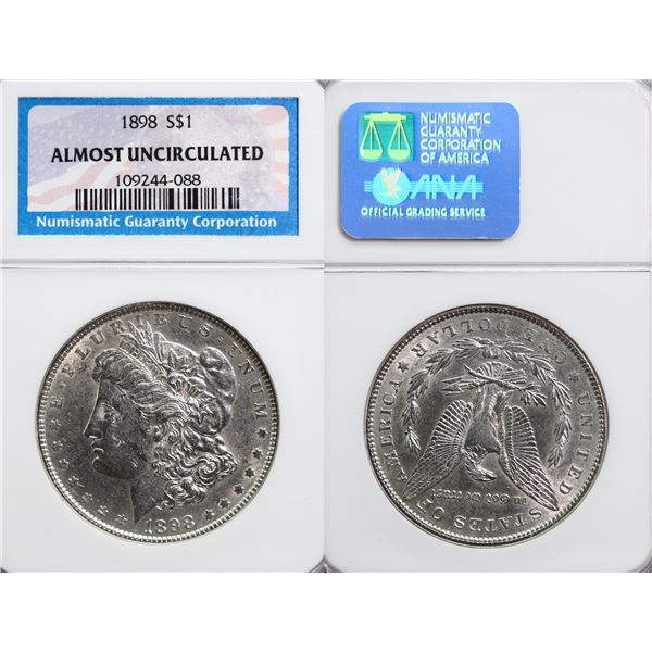 USA; 1898 $1 NGC AU
