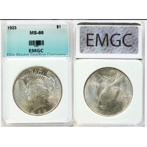 USA; 1923 $1 EMGC MS66.