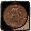 Image 1 : USA; 1893 Columbian Expo Medal Copper, 76mm housed in original but battered case of issue.  Medal is