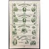 Image 1 : USA;  The Traders Bank Uncut Sheet of 4 notes 18__ $20(2), $50 & $100 issues.