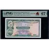 Image 1 : Hong Kong; 1982-83 $10 - Printer: BWC #845552-553 Pick#182j.  Lot of 2 consecutive notes PMG UNC67EP