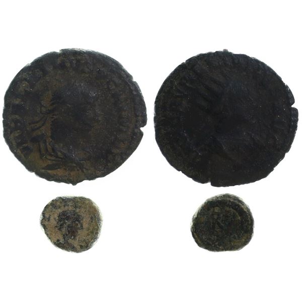 Ancients;  Roman Imperial AURELIAN with VABALATHUS. 271-272 AD & Zeno 476-491 Monogram Rev.  Lot of 