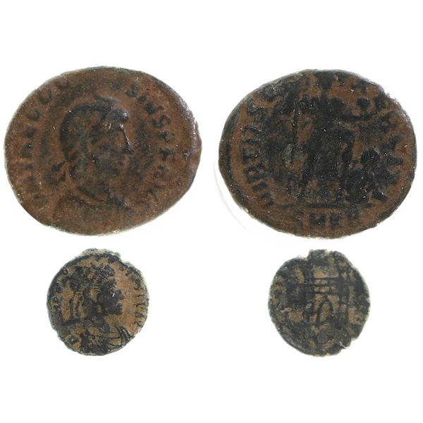 Ancients;  Roman Imperial Theodosius I (383-388) Cyzicus & Theodosius  (378-395).  Æ.  Lot of 2 issu