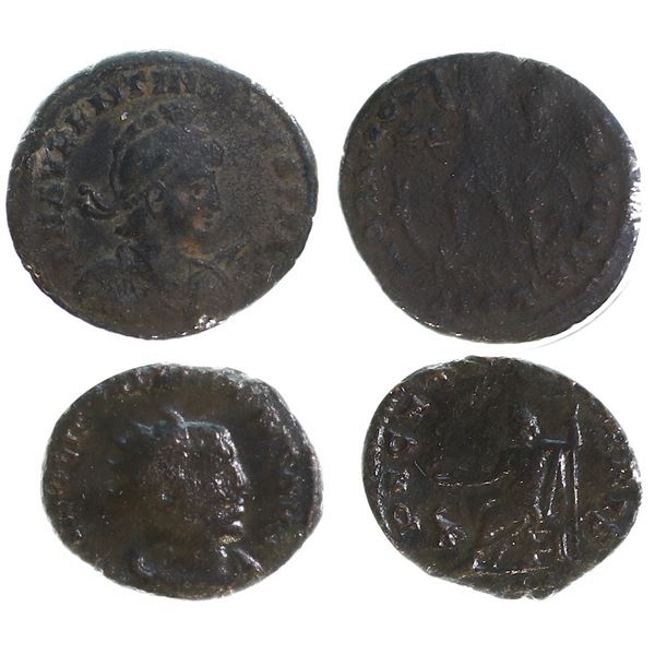 Ancients;  Roman Imperial Valerian I (253-260) Antoninianus & Valerian II 378-392 Alexandria.  Lot o