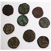 Image 2 : Ancients;  Roman Justinian 1 Follis type issues.  Lot of 9 coins.  .