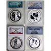 Image 1 : Australia; 2013-P $1 ANACS, 2014-P $1 NGC, 2017-P 1$ Year of the Rooster PCGS, 2017-P $1 First Strik