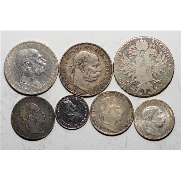 Austria; Group of 7 silver coins. Fine to AU.
