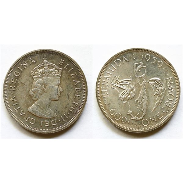 Bermuda; 1959 Crown KM13 AU-UNC.