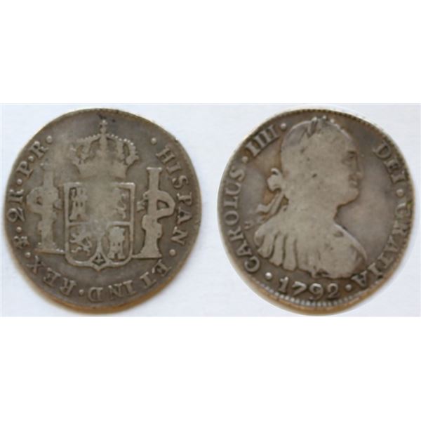Bolivia; 1792 P.R. 2 Reales KM71 Fine