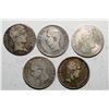 Image 1 : France; Group of 5 silver "5 Francs" Fine to VF.
